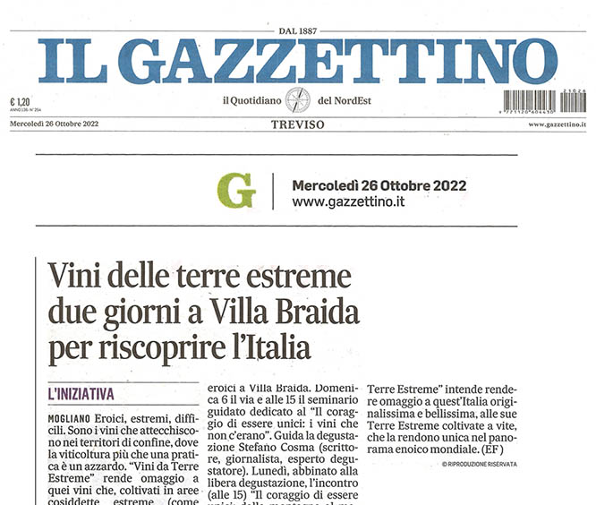 Copertina pagina del Gazzettino