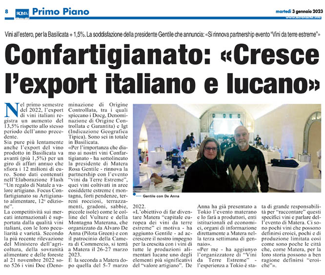 Copertina pagina delle Cronache Lucane