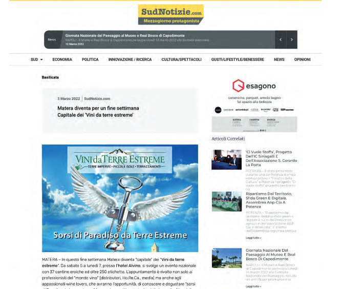 Vini da terre estreme su sudnotizie.com